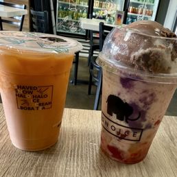 Thai iced tea and Halo halo Thai iced tea and Halo halo