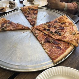 Thin crust NY style pizza. Thin crust NY style pizza.