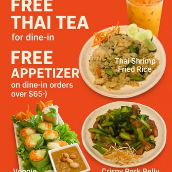 Yummy Thai - Richardson - Free Thai Iced Tea and free appetizer with order $65 - Thai Near Me - Richardson, Texas Yummy Thai - Richardson - Free Thai Iced Tea and free appetizer with order $65 - Thai Near Me - Richardson, Texas
