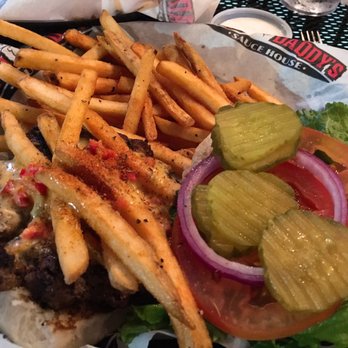 Wing Daddy's Sauce House - Queso burger. Was overcooked. It's just meh taste wise. - Chicken Wings Near Me - Austin, Texas Wing Daddy's Sauce House - Queso burger. Was overcooked. It's just meh taste wise. - Chicken Wings Near Me - Austin, Texas