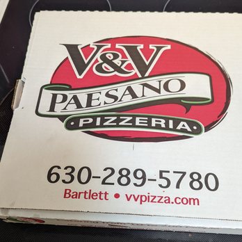 V & V Paesano Pizzeria - pizza box - Pizza Near Me - Bartlett, Illinois V & V Paesano Pizzeria - pizza box - Pizza Near Me - Bartlett, Illinois