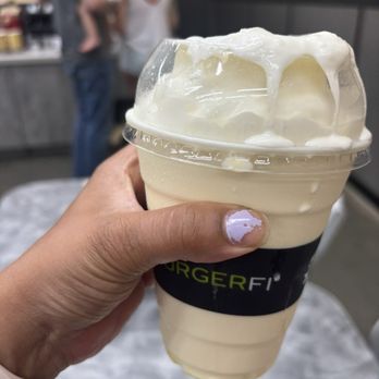 BurgerFi - Vanilla OJ Custard Shake (wasn't melted when received) - Burgers Near Me - Falls Church, Virginia