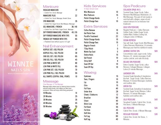 Current Service Menu + Promo! - Walk-ins & appointment welcome. Located conveniently by Westfield train station and westfield outlet mall! You can also book an appointment with us via our website. Special promo and gift certificate available! Call us to book now. Current Service Menu + Promo! - Walk-ins & appointment welcome. Located conveniently by Westfield train station and westfield outlet mall! You can also book an appointment with us via our website. Special promo and gift certificate available! Call us to book now.