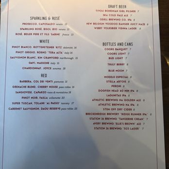 Panzano - Drink menu - Italian Near Me - Denver, Colorado