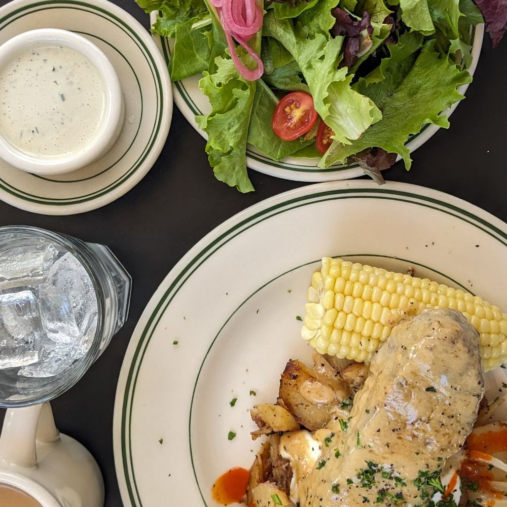 Oceanview Diner - meatloaf, side salad and homemade blue cheese dressing - Sandwiches Near Me - Berkeley, California