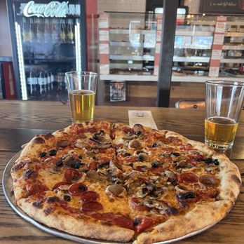 Providence Pizza - Pepperoni, sausage, black olive, and mushroom pizza that was cooked to perfection! - Pizza Near Me - Grandview, Missouri