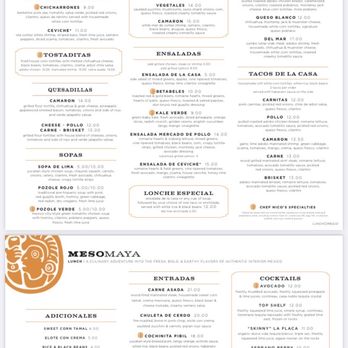 Meso Maya Comida y Copas - Menu - Mexican Near Me - Dallas, Texas