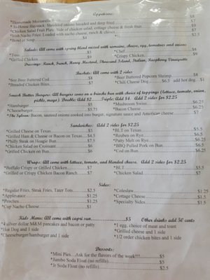 Menu photo 1 Sylvan Shores Diner Rome City, IN