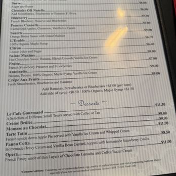 Cafe Gourmand - Menu - Creperies Near Me - Naples, Florida