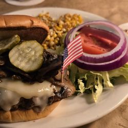 Mushroom Swiss Bison Burger