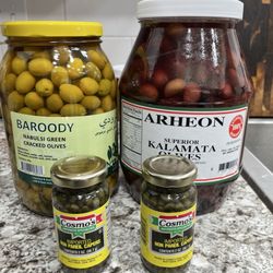 Med Mart - Green olives, Kalamata olives and capers for olive tapenade