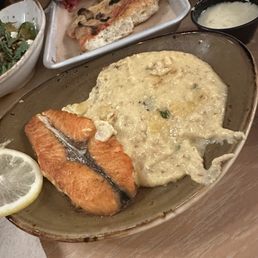 Salmon steak with polenta Salmon steak with polenta