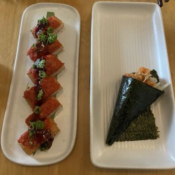 Bamboo Sushi - Crispy spicy tuna and hand roll - Sushi Bars Near Me - Denver, Colorado Bamboo Sushi - Crispy spicy tuna and hand roll - Sushi Bars Near Me - Denver, Colorado