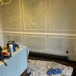 Cannon Creations - Before picture of Wayne's coating wall and repaint