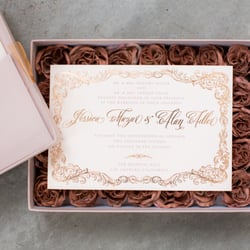 Whimsíque - Boxed Rose Gold Foil Stamped Wedding Invitation