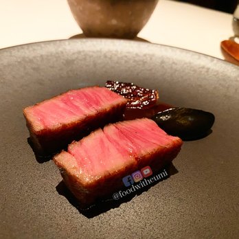 Addison - A5 Wagyu, Black Garlic, Maitake Shoyu Broth, Charred Scallion - New American Near Me - San Diego, California