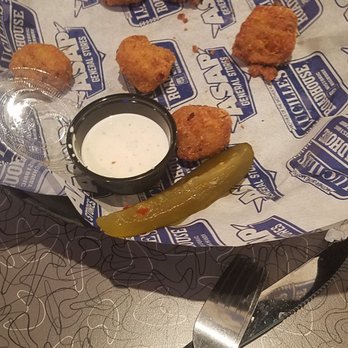 Lucille's Roadhouse - A sad pickle, but happy corn nuggets! - Coffee & Tea Near Me - Clinton, Oklahoma