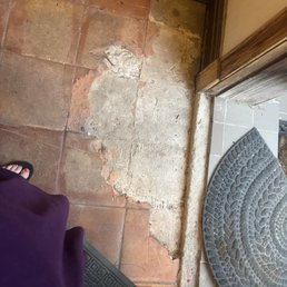 Old broken portion of entryway