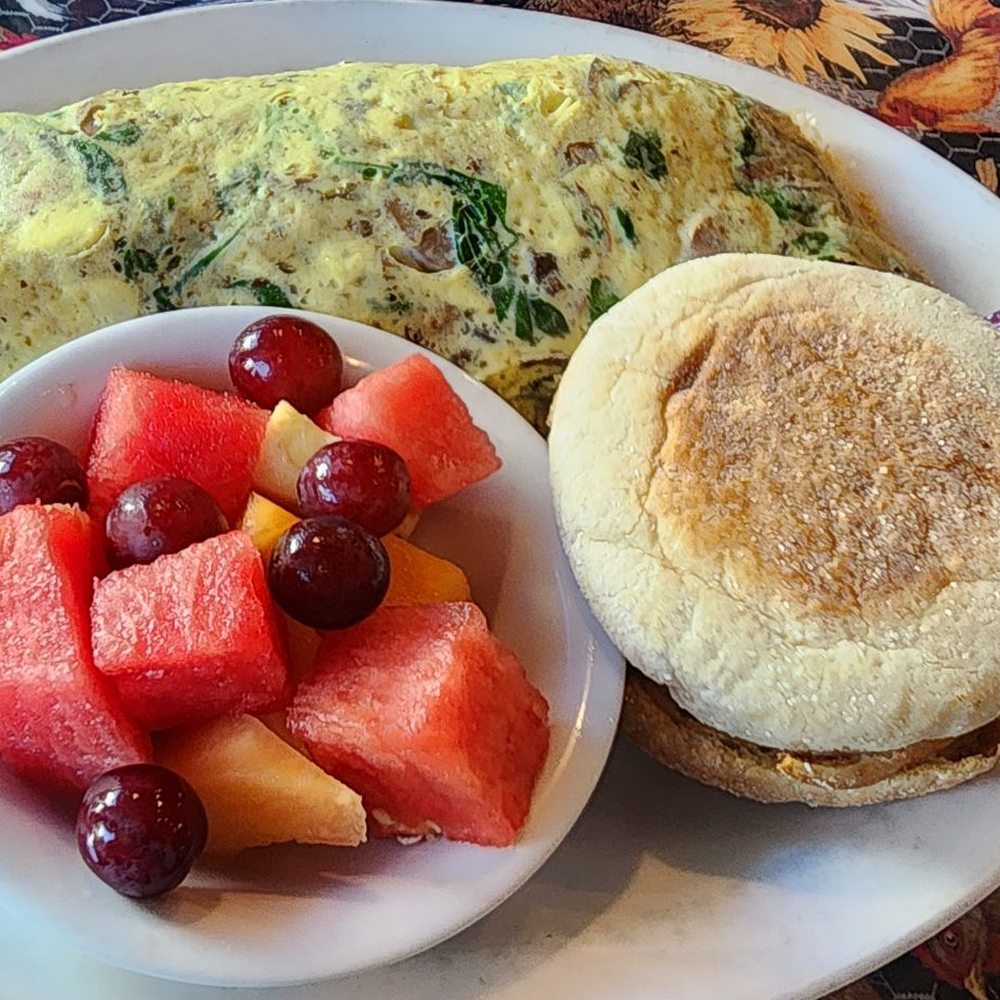 Mike’s Breakfast and Lunch - Omelette with spinach, mushroom,and herbs. - Cafes Near Me - Lakeport, California Mike’s Breakfast and Lunch - Omelette with spinach, mushroom,and herbs. - Cafes Near Me - Lakeport, California
