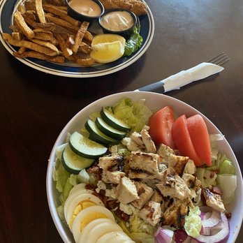 The Riverboat Restaurant - Cobb salad & fish and chips - New American Near Me - Hagerman, Idaho