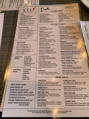 Menu photo 1 Stix Hoover, AL Menu photo 1 Stix Hoover, AL