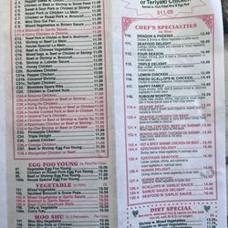 No 1 China - March 2026 menu