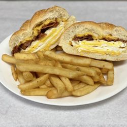 Orlando's Deli - Manhasset High School fav Bacon Egg & Cheese with Fries