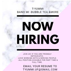T-Yummi Boba Bar - Now Hiring!!