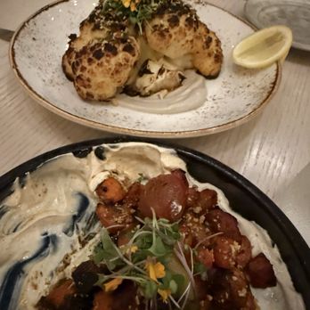 Salt + Ash - Full roasted cauliflower & jerk charred carrots - DELICIOUS - New American Near Me - Duck Key, Florida Salt + Ash - Full roasted cauliflower & jerk charred carrots - DELICIOUS - New American Near Me - Duck Key, Florida