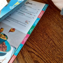 Las Iguanas - Tabs with the regions for food selection in the menu.