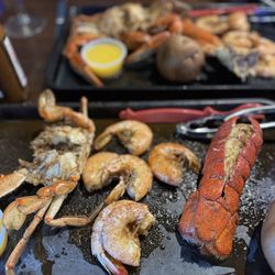 Ragin' Cajun - The Friday seafood boil split between two plates.