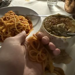 Pasta was delicious. Waiter put his "special sauce" on top. He also said I was cute. I'm not going home alone tonight