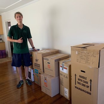 Dependable Movers - One of the movers, with our boxes in our new home - Movers Near Me - San Francisco, California