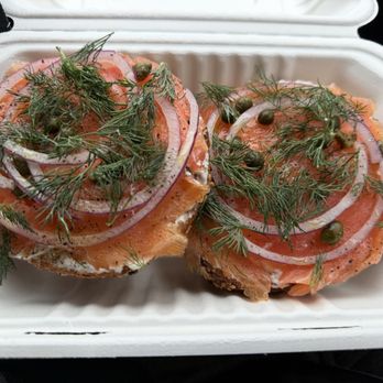 Apollo Bagels - Everything bagel toasted w/ lox, cream cheese & the works. YUM!!! - Bagels Near Me - Brooklyn, New York Apollo Bagels - Everything bagel toasted w/ lox, cream cheese & the works. YUM!!! - Bagels Near Me - Brooklyn, New York