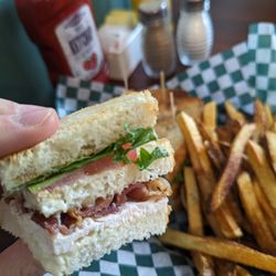 P & C's Grill - Club sandwich and fries