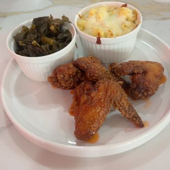 The Breakfast Bar - Honey chicken plate with collard greens and mac & cheese - Breakfast & Brunch Near Me - Duluth, Georgia