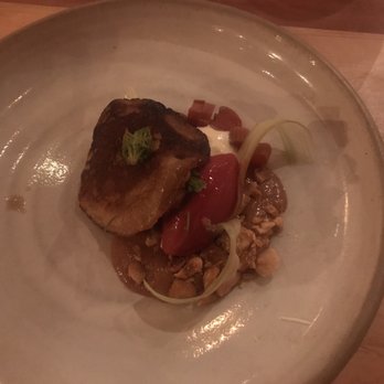 Ekstedt - Flamed spruse-crepe, rhubarb, and nuts. - Swedish Near Me - Stockholm, Alberta