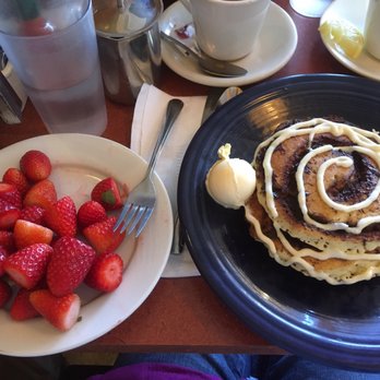 The Pantry - Strawberries ($3) + Cinnamon roll short stack ($4.75) - Breakfast & Brunch Near Me - New Haven, Connecticut The Pantry - Strawberries ($3) + Cinnamon roll short stack ($4.75) - Breakfast & Brunch Near Me - New Haven, Connecticut