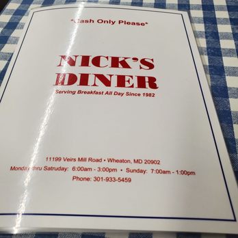 Nick's Diner - Menu - Diners Near Me - Wheaton, Maryland Nick's Diner - Menu - Diners Near Me - Wheaton, Maryland