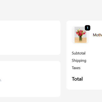 OpenBlooms - An online order confirmation page displays a purchase from Mother's Garden, featuring a bouquet of flowers. The order status is 'On its way' with a confirmed date. The total cost is $99.67, including shipping and taxes. The page includes options for email marketing and a 'Buy again' button. - Florists Near Me - Chantilly, Virginia