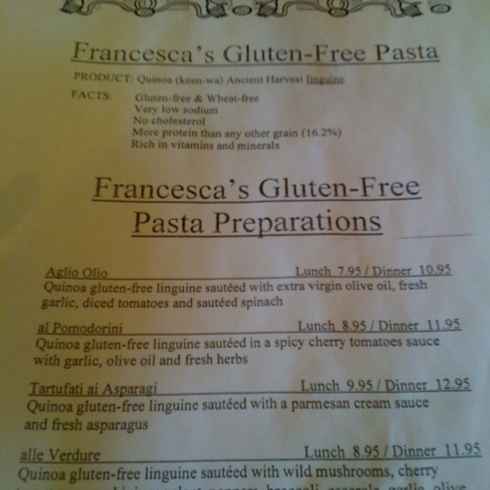 Mia Francesca - Gluten free menu - Italian Near Me - Chicago, Illinois Mia Francesca - Gluten free menu - Italian Near Me - Chicago, Illinois