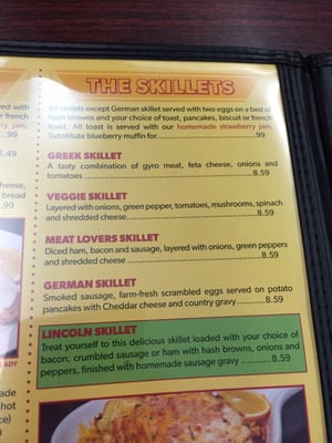 Menu photo 8 Lincoln Square Pancake House Greenfield, IN