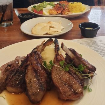 The Olive Restobar - Lamb chops & Grilled Shrimp Kabob - Mediterranean Near Me - Downey, California