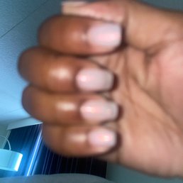 Natural nails with a poly overlay.
