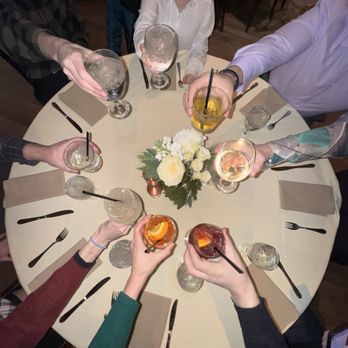 Alba Restaurant - Table and drinks at catered event on second floor - New American Near Me - Quincy, Massachusetts