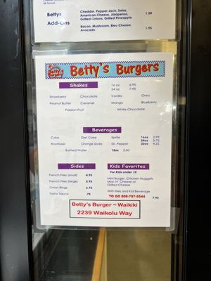 Menu photo 8 Betty’s Burgers Honolulu, HI Menu photo 8 Betty’s Burgers Honolulu, HI