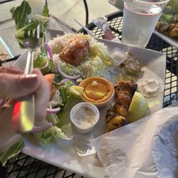 Chicken skewer combo plate...
