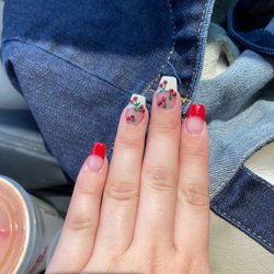 Luxe Nail Salon - Nails with cherries and gems