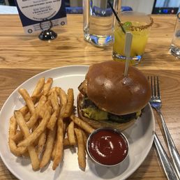 Burger and fries