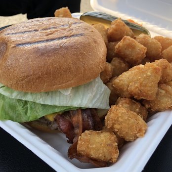 Copper Skillet On Wheels - Bacon cheese burger with tots :) - Food Trucks Near Me